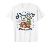 Strawberry Bliss Vintage Typography Fresh Cute Fruit Design T-Shirt