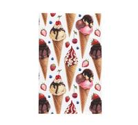 Strawberry Blueberry Ice Cream Kitchen Towels - Quick Drying Dish Towels for Kitchen Drying, Soft Absorbent Hand Towels for Kitchen Decor with Lanyard