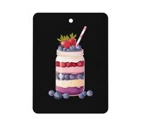 Strawberry Blueberry Shortcake in A Jar Cute Car Air Fresheners Long Lasting Scent Car Mirror Hanging Scented Cards Tablets Square