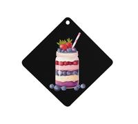 Strawberry Blueberry Shortcake in A Jar Cute Car Air Fresheners Long Lasting Scent Car Mirror Hanging Scented Cards Tablets Rhombus