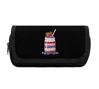Strawberry Blueberry Shortcake in A Jar Cute Double Pencil Case Large Capacity Portable Pen Pouch with Zippered