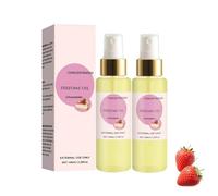 Strawberry Body Oil Spray, Body Moisturiser Mist, Strawberry Fragrance Oil Perfume Spray for Women After Shower, Long Lasting Fragrance Perfume Mist, Deep Moisturizing, for All Types (2PC, 100ml)