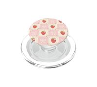 Strawberry Bow Pink Checker Coquette Cottagecore Pattern PopSockets PopGrip for MagSafe