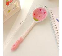Strawberry Bowl Spoon Kit, Ceramic Soup Serving Bowl Fruit Themed Tableware for Home Restaurant Use, Ramen Spoon Dessert Tool(Strawberry Spoon)