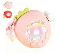 Strawberry Bubble Protective Case for Tamagotchi Paradise, with Faceplate & Flower Shaped Zoom Dial Cap - Soft TPU Full Set (Pink 1pcs)