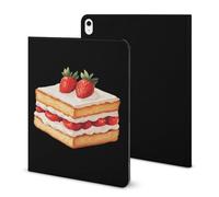 Strawberry Cake Compatible with iPad Protective Case with Pen Holder Book Style