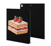 Strawberry Cake Compatible with iPad Protective Case with Pen Holder Book Style
