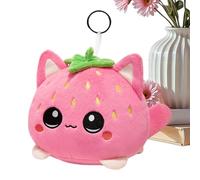 Strawberry Cat Plush Toy 10cm 20cm with PP Cotton Filling | Soft and Cuddly Pink Cat | Gift Idea for Kids Girls Boys Birthday Easter Decoration