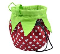 Strawberry Chalk Bag with Carabiner Drawstring for Rock Climbing Weight Lifting Rock Climbing Bag Chalkbag