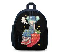 Strawberry Chill Street Girl Backpack Travel Daypack Laptop Bag Blue | Laptop Backpack,Printed,Shoulder Bag,for Men Women,Lightweight Backpack