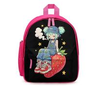 Strawberry Chill Street Girl Backpack Travel Daypack Laptop Bag Pink | Laptop Backpack,Printed,Shoulder Bag,for Men Women,Lightweight Backpack