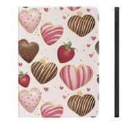 Strawberry Chocolate Compatible with iPad Protective Case with Pen Holder Book Style