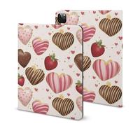 Strawberry Chocolate Compatible with iPad Protective Case with Pen Holder Book Style