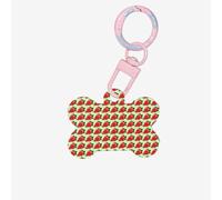 Strawberry Clipart Printing Bone Shape Dog Tags Double Sided Personalized Pet Pendants for Dogs and Cats