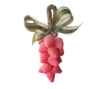Strawberry Cluster Soap on a Rope, Portable Red Decorative Fruit Shape, 18cm, with Green Bow, for Bathrooms, Kitchens and Guest Rooms (CC)