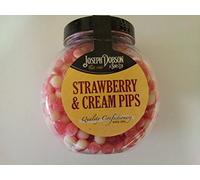 Strawberry & Cream Pips Sweets 400g Gift jar by Joseph Dobson (4 Jars)