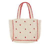 Strawberry Crochet Tote Bag Cream one size
