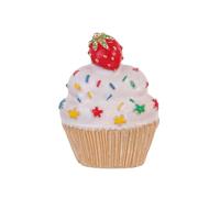 Strawberry Cupcake Christmas Brooch Lapel Pin for Women Girls Enamel Cute CZ Fruit Cup Cake Dessert Pins Sweater Hat Scarf Dress Suit Badge Brooches Xmas Festive Holiday Jewelry for Clothing Accessory