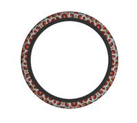Strawberry cute backgroundPrinted steering wheel cover elastic steering wheel cover 15-inch diameter suitable for SUVs and cars