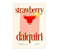 Strawberry Daiquiri Print, Cocktail Poster, Framed Drink Wall Art, Modern Kitchen Decor, Drinks Poster, Gift Idea, Archival Matte, A3 (Print Only) - 42x29.7cm