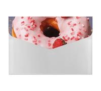 Strawberry Donut Accordion File Organizer 6 Pocket Document Organizer Expanding File Folder Accordion Folder with Labels, Travel Document Folders Plastic Envelopes with Snap Closure 13x9.1 Inch