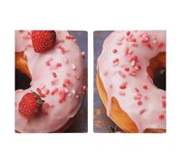 Strawberry Donut Passport Holder with Card And Ticket Slot, PU Leather Passport Case Easy Access, Travel Essentials Document Organizer Waterproof Travel Wallet for Men Women