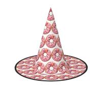 Strawberry Donut Printing Halloween Witch Costume Accessory Pointed Cap Witch Hat Foldable Halloween Hats 1 Pieces