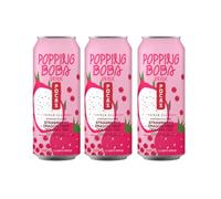 Strawberry & Dragon Fruit Flavour Oolong Tea with Flavour Popping Gel Balls 490ml x 3 Cans - Ready to Drink Oolong Tea Beverage