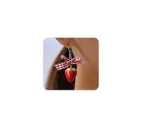 Strawberry Earrings for Women Red Cute Bow Strawberry Cake Drop Dangle Earrings Funny 3D Acrylic Ribbon Fruit Statement Earrings Trendy Jewelry Gifts, L, Metal, No Gemstone