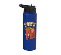 Strawberry Elephant Funny Italian Brainrot Slang Gaming Meme Stainless Steel Insulated Water Bottle