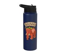 Strawberry Elephant Funny Italian Brainrot Slang Gaming Meme Stainless Steel Insulated Water Bottle