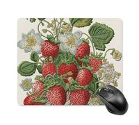 Strawberry Embroidery Square Mouse Pad Portable Computer Mousepad with Non-Slip Rubber Base 18 * 22cm Ultra-Thin Gaming Mouse Mat for Computer Laptop Office Desk Accessories