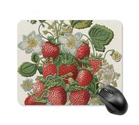 Strawberry Embroidery Square Mouse Pad Portable Computer Mousepad with Non-Slip Rubber Base 20 * 25cm Ultra-Thin Gaming Mouse Mat for Computer Laptop Office Desk Accessories