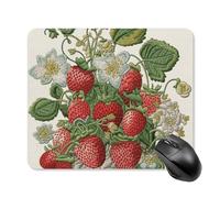 Strawberry Embroidery Square Mouse Pad Portable Computer Mousepad with Non-Slip Rubber Base 25 * 30cm Ultra-Thin Gaming Mouse Mat for Computer Laptop Office Desk Accessories