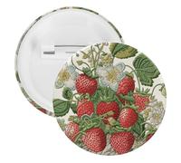 Strawberry Embroidery Tinplate Badge Personalized Round Brooch Large Craft Button Suitable for Teachers, Nurses, Doctors, Staff, Party Gift Accessories, 1PCS, Plastic, plastics