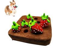 Strawberry Farm Dog Toy - Plush Seek Mat, 12 Vegetable Field Pull Toys, Interactive Chewing Puzzle, Snuffle Feeding Game | Brain Training For Aggressive Chewers Cats Dogs, Strawberry Plush Vegeta