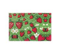 Strawberry Fields 02 Print Heat Resistant Placemats Set of 6 Washable Table Mats Place Mats for Kitchen Home Decor