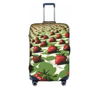 Strawberry Fields 03 Luggage Cover Elastic Washable Stretch Suitcase Protector Anti Scratch Travel Cover, White, L