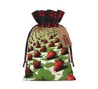 Strawberry Fields 03 Print Pouch Goody Christmas Drawstring Gift Bags Xmas Treats Bag Holiday Candy Wrapping Bags