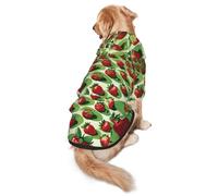 Strawberry Fields Dog Hoodie for Medium Large Dogs, Warm Soft Pet Sweatshirt, Easy to Wear Jumper Clothes