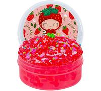 Strawberry Fishbowl Bead Slime, Good Stretchy and Non-Sticky Crunchy Slime, Slime Party Favors for Girls and Boys Ages 8-12, Slime Sensory Toys, Holiday Birthday Hallowmas Gift for Kids