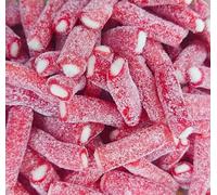 Strawberry Fizzy Sour Pencil Bites - 1KG Bag - Soft Filled Candy Sweets - Strawberry Flavour Sweets - Halal