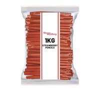 Strawberry Flavoured Pencil Cable Sweets - 1kg Pack Strawberry Flavour With A Cream Centre