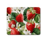 Strawberry Floral Washer Dryer Top Protector Mat, Summer Garden Style Washing Machine Dust Cover, Soft Rubber Anti-slip Waterproof Laundry Mats for Laundry Room 20x24 Inch