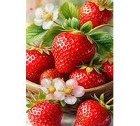 Strawberry Flower 300 Piece Jigsaw Puzzle for Adults, Creativity, Challenging and Difficult Puzzle, Brain Teaser Puzzles for Adults 300 Pieces for The Whole for Women, Men