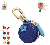 Strawberry Fruit Bag Charm Cute Mini Coin Purse Keychain, Leather Coin Pouch Change Purse for Backpack Decoration, Peach Fruit Coi n Purse, Cute Zipper Strawberry Wallet Gifts for Girl Women