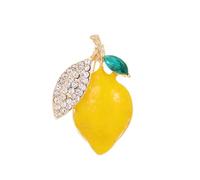 Strawberry Fruit Brooch Pins Sweet Enamel 3D Red Fruits Cherry Banana Lemon Grapes Persimmon Chic Crystal Rhinestone Small Buttons Lapel Pins for Women Dress Suit Hat Bag Jewelry Accessories, S, Metal