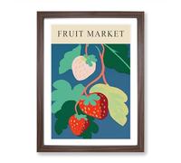 Strawberry Fruit Market Exhibition Vol.4 Framed Print | A2 Walnut Framed Wall Art | Ready to Hang | Modern Food Picture | Living Room Bedroom Lounge Office