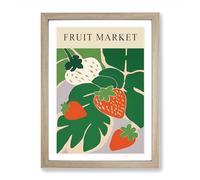 Strawberry Fruit Market Exhibition Vol.5 Framed Print | A2 Oak Framed Wall Art | Ready to Hang | Modern Food Picture | Living Room Bedroom Lounge Office