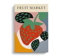 Strawberry Fruit Market Exhibition Vol.6 Canvas Print | Gallery Wrapped 30mm Frame Wall Art | 30x20 inches | Ready to Hang | Modern Still Life Picture | Living Room Bedroom Lounge Office
